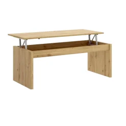 Tavolini Da Salotto|Salotto > Dmora Tavolino da salotto rettangolare rovere nodi 105x45x55h cm - Aspra Marrone Rovere Nodi