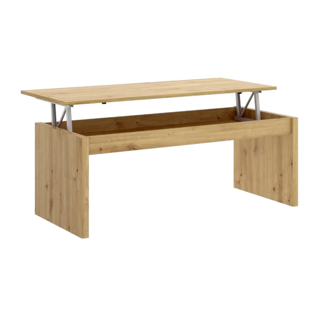 Tavolini Da Salotto|Salotto > Dmora Tavolino da salotto rettangolare rovere nodi 105x45x55h cm - Aspra Marrone Rovere Nodi