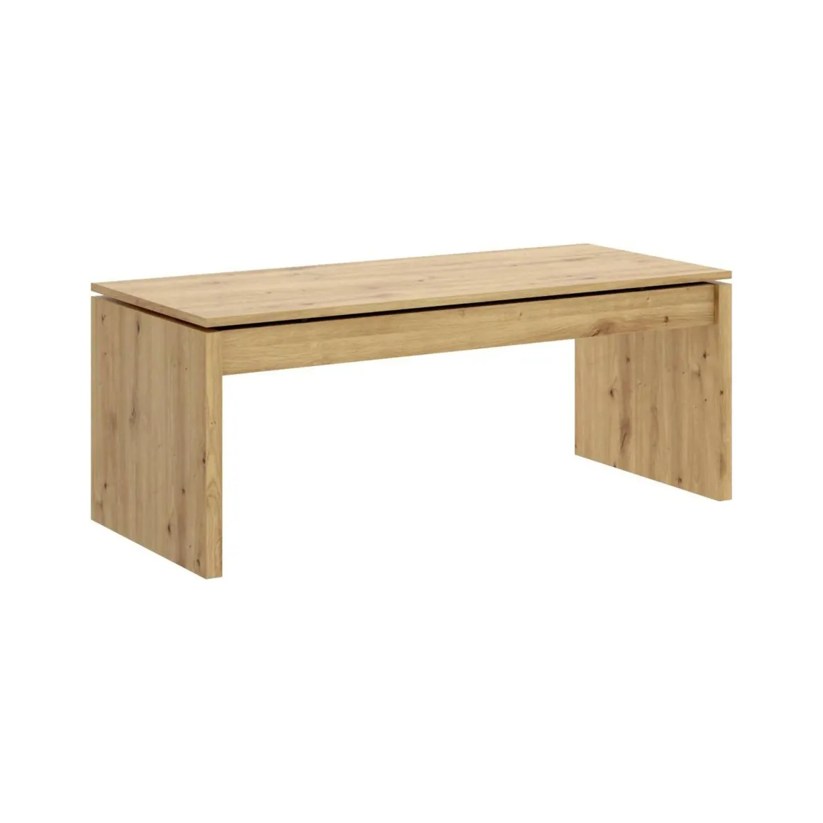 Tavolini Da Salotto|Salotto > Dmora Tavolino da salotto rettangolare rovere nodi 105x45x55h cm - Aspra Marrone Rovere Nodi