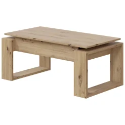 Tavolini Da Salotto|Salotto > Dmora Tavolino da salotto rettangolare rovere nodi 105x45x55h cm - Aspra Marrone Rovere Nodi