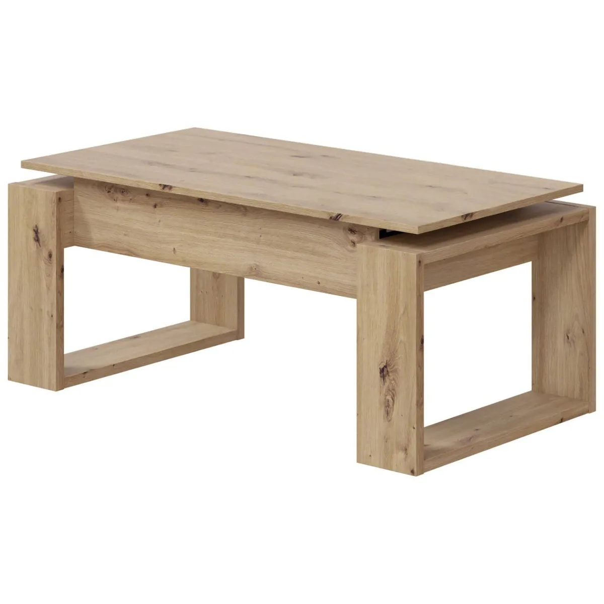 Tavolini Da Salotto|Salotto > Dmora Tavolino da salotto rettangolare rovere nodi 105x45x55h cm - Aspra Marrone Rovere Nodi