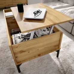 Tavolino da salotto rettangolare rovere nodi 99x60x41h cm - Alexius