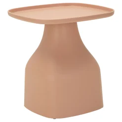 Tavolini Da Salotto > Dmora Tavolino da Salotto Adatto per Indoor/outdoor Angoli Arrotondati Forma Quadrato 48x48x50h cm, Colore Ripiano - Matata Rosa