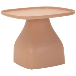 Tavolino da Salotto Rosa Adatto per Indoor/outdoor Angoli Arrotondati Forma Rettangolare 48x48x38h cm, Colore Ripiano Rosa - Inhamb