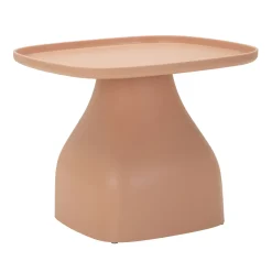 Tavolino da Salotto Rosa Adatto per Indoor/outdoor Angoli Arrotondati Forma Rettangolare 48x48x38h cm, Colore Ripiano Rosa - Inhamb