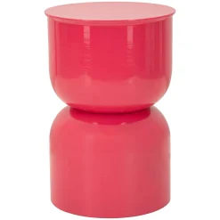 Tavolini Da Salotto > Dmora Tavolino da Salotto Forma Rotondo Colore Ripiano 33x51x33h cm, Materiale Piano in Metallo - Bandip Rosa