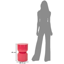 Tavolini Da Salotto > Dmora Tavolino da Salotto Forma Rotondo Colore Ripiano 33x51x33h cm, Materiale Piano in Metallo - Bandip Rosa