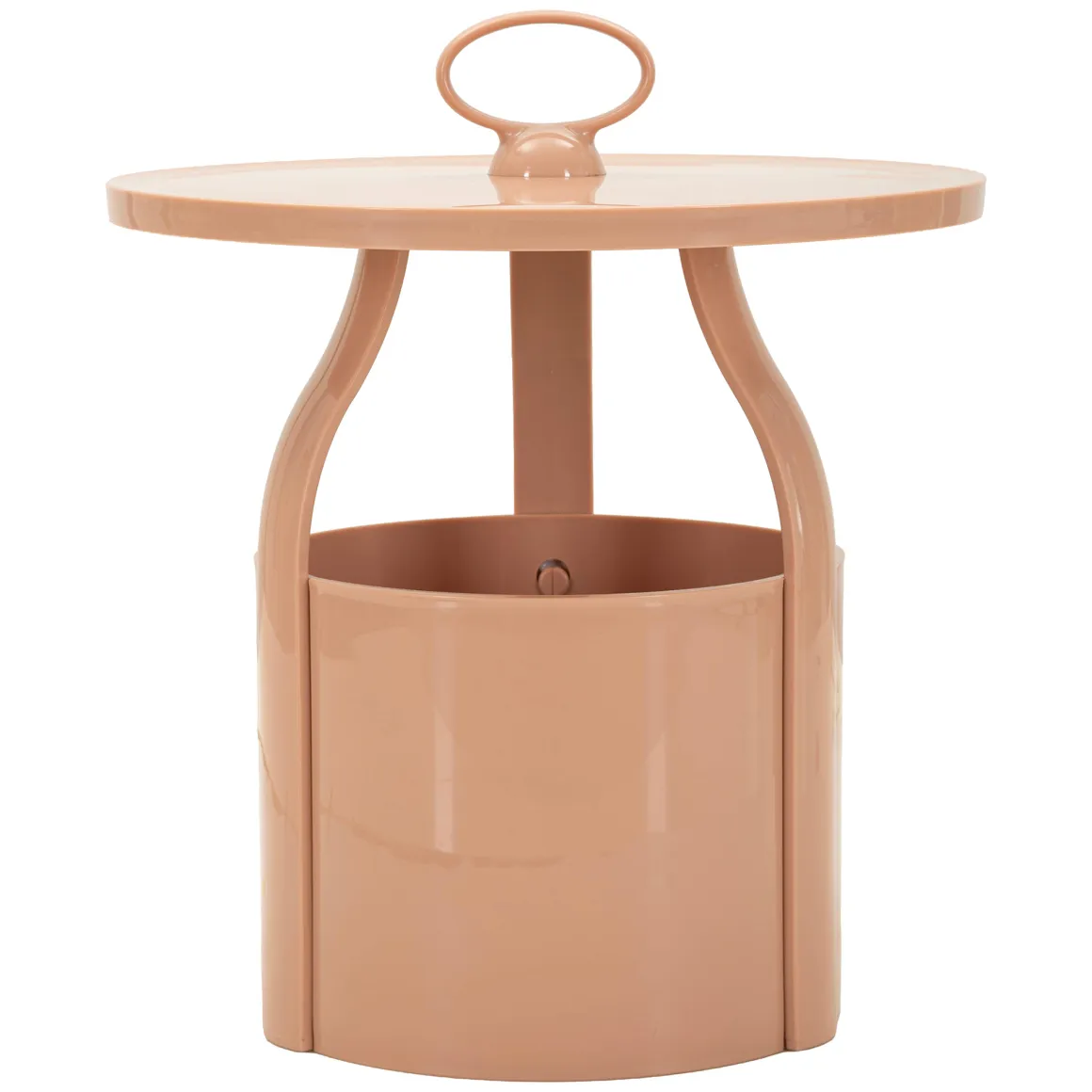 Tavolino da Salotto Rosa Forma Rotondo Colore Ripiano Rosa 46x54x46h cm, Materiale Piano in Plastica - Inle