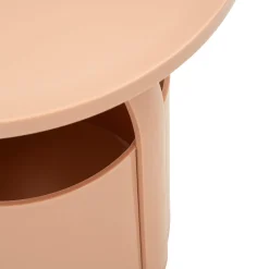 Tavolino da Salotto Rosa Forma Rotondo Colore Ripiano Rosa 46x54x46h cm, Materiale Piano in Plastica - Inle