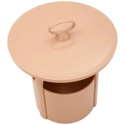 Tavolino da Salotto Rosa Forma Rotondo Colore Ripiano Rosa 46x54x46h cm, Materiale Piano in Plastica - Inle