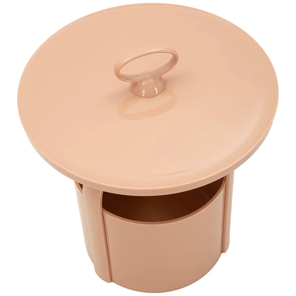 Tavolino da Salotto Rosa Forma Rotondo Colore Ripiano Rosa 46x54x46h cm, Materiale Piano in Plastica - Inle