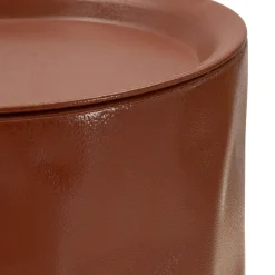 Tavolino da Salotto Rosso Beige set da 2 Forma Rotondo 34x74x34h cm, Colore Ripiano Rosso - Ganipara