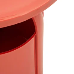 Tavolini Da Salotto > Dmora Tavolino da Salotto Forma Rotondo Colore Ripiano 46x54x46h cm, Materiale Piano in Plastica - Inle Rosso