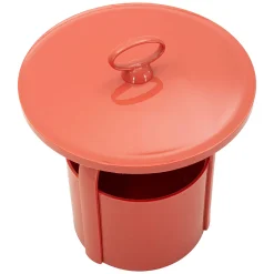 Tavolini Da Salotto > Dmora Tavolino da Salotto Forma Rotondo Colore Ripiano 46x54x46h cm, Materiale Piano in Plastica - Inle Rosso