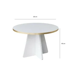 Tavolino da salotto rotondo oro e bianco 60x60x40h cm - Armanda