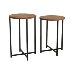 Tavolino da salotto rotondo quercia 70x35x55h cm - Gwenllian