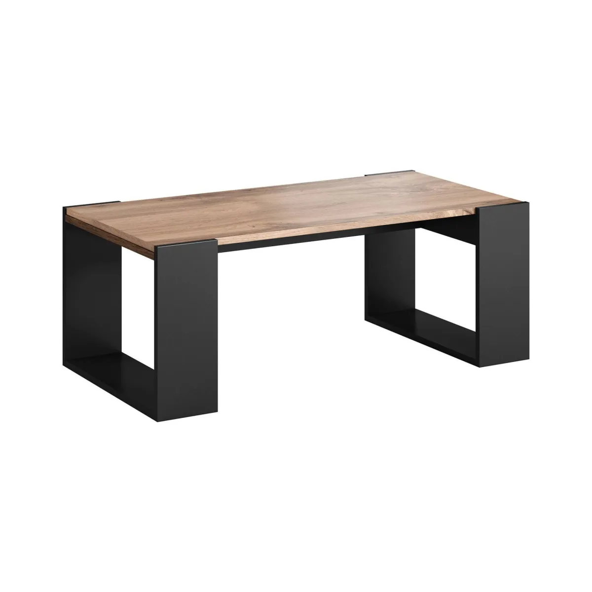 Tavolini Da Salotto > Dmora Tavolino da salotto Specchia, 46x120 h55 cm, Rovere Nodi e Antracite Nero Antracite, Marrone Rovere Nodi