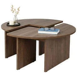 Tavolino da salotto Tairn, 90x90 h41 cm, Noce