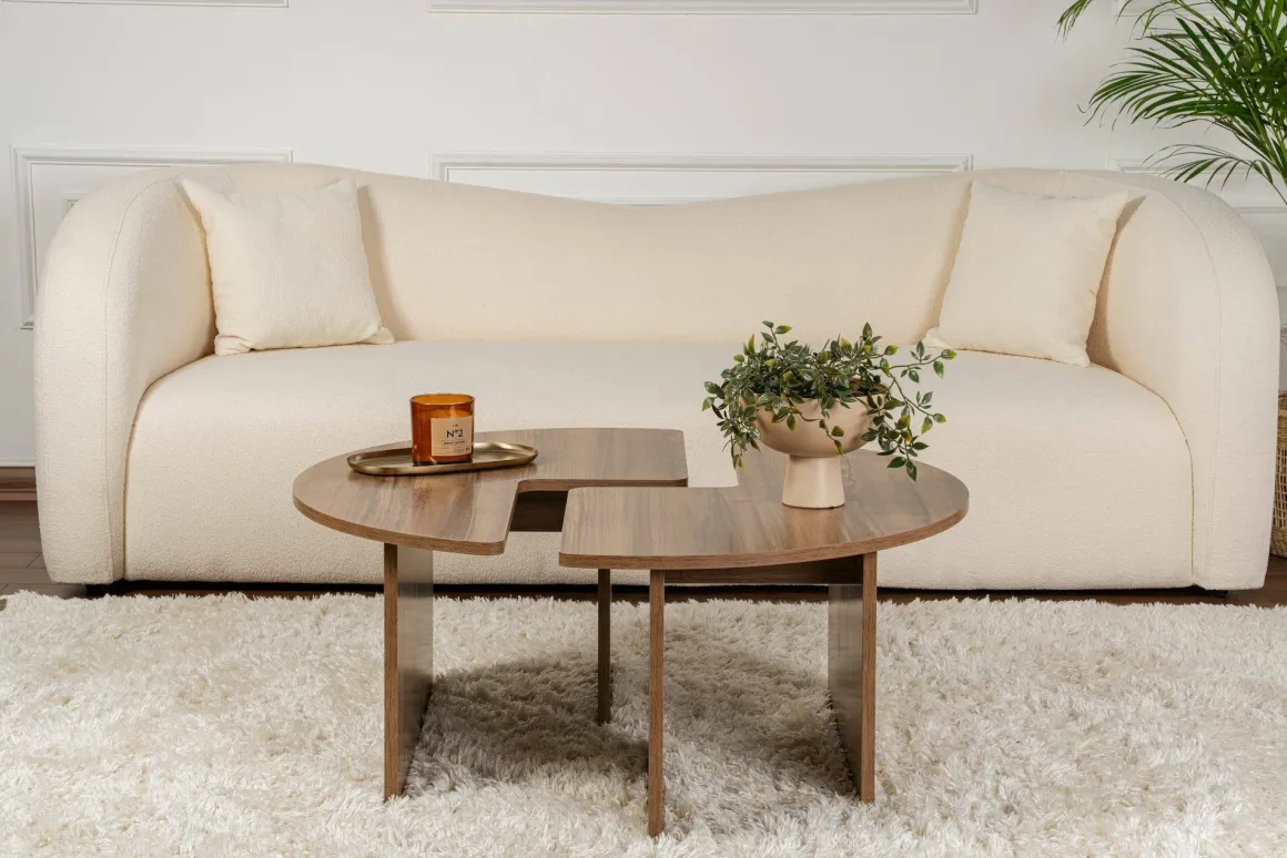 Tavolino da salotto Tairn, 90x90 h41 cm, Noce