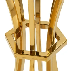 Tavolino da Salotto Trasparente oro Forma Rotondo Colore Ripiano Trasparente 108x108x60h cm, Materiale Struttura in Vetro - Datasiri