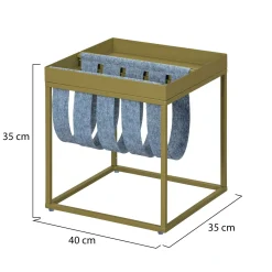 Tavolini Da Salotto > Dmora Tavolino da Salotto Forma Quadrata Materiale Piano in Metallo 35x40x35h cm, Colore Ripiano - Limana Verde