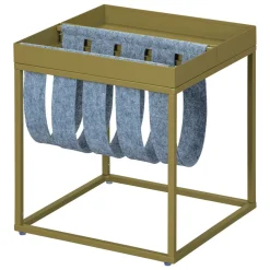 Tavolini Da Salotto > Dmora Tavolino da Salotto Forma Quadrata Materiale Piano in Metallo 35x40x35h cm, Colore Ripiano - Limana Verde