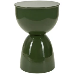 Tavolino da Salotto Verde Forma Rotondo Colore Ripiano Verde 33x50x33h cm, Materiale Piano in Metallo - Gorkha