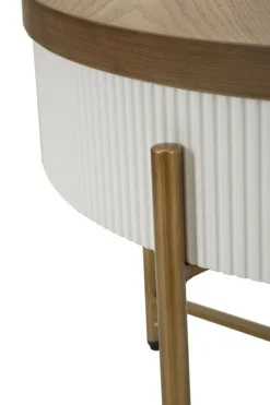Tavolini Da Salotto > Dmora Tavolino da salotto Yakoi, Bianco e Marrone, 80x80 h48 cm Marrone, Bianco