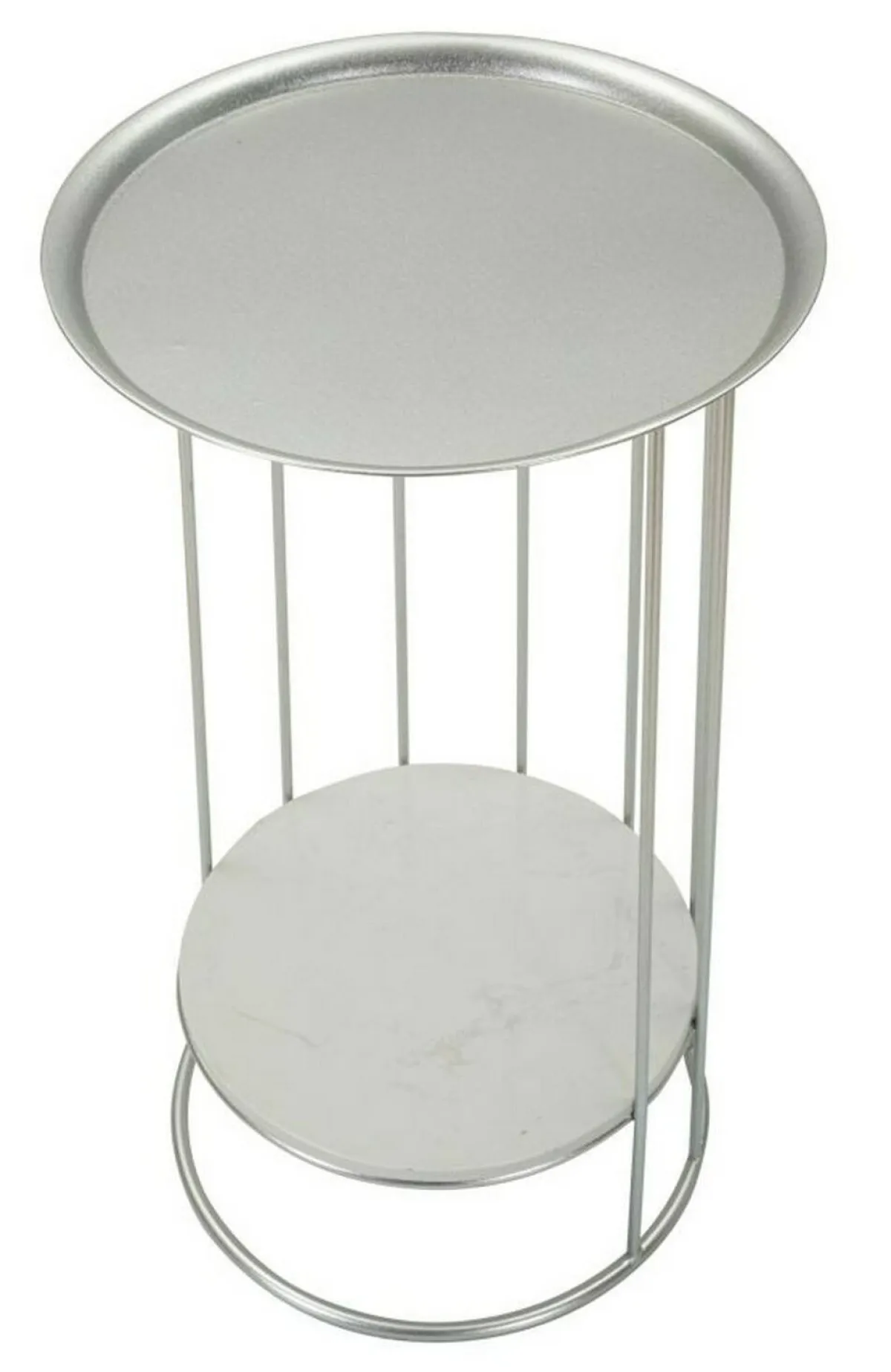 Tavolini Da Salotto > Dmora Tavolino salotto circolare 40x40x76h cm - Biferno Argento