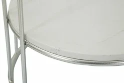 Tavolini Da Salotto > Dmora Tavolino salotto circolare 40x40x76h cm - Biferno Argento