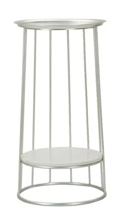 Tavolini Da Salotto > Dmora Tavolino salotto circolare 40x40x76h cm - Biferno Argento
