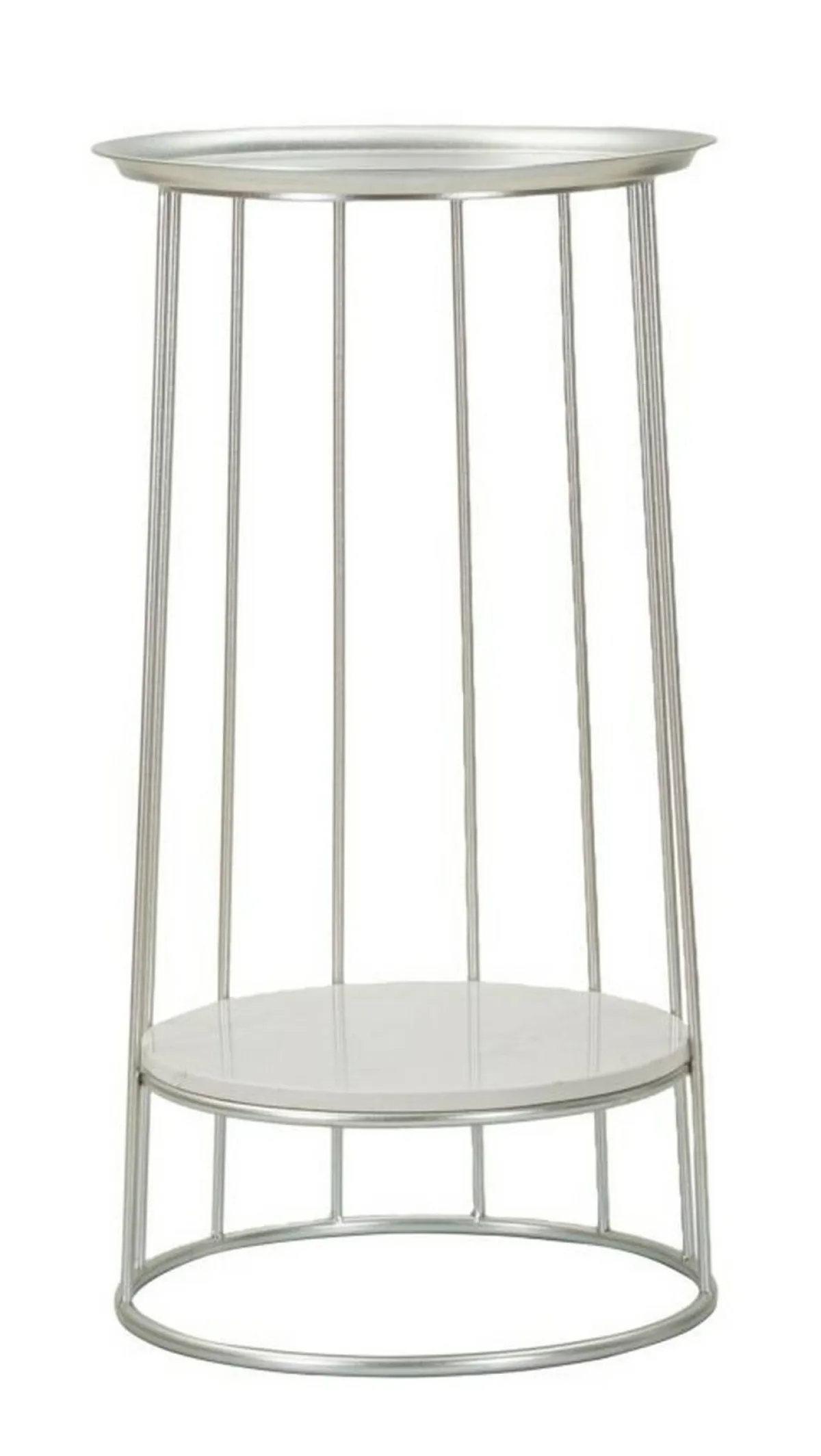 Tavolini Da Salotto > Dmora Tavolino salotto circolare 40x40x76h cm - Biferno Argento
