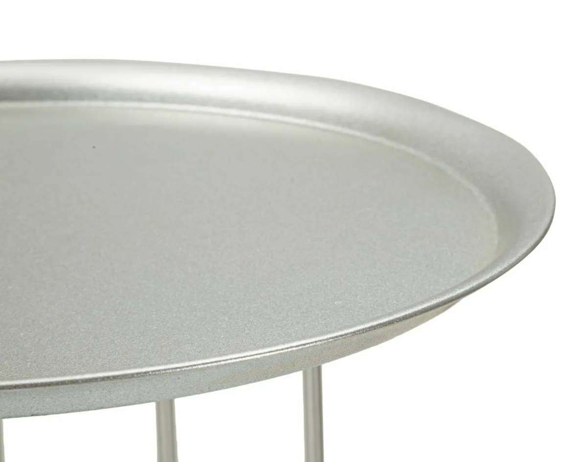 Tavolini Da Salotto > Dmora Tavolino salotto circolare 40x40x76h cm - Biferno Argento