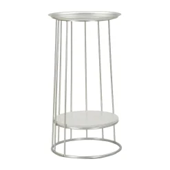 Tavolini Da Salotto > Dmora Tavolino salotto circolare 40x40x76h cm - Biferno Argento