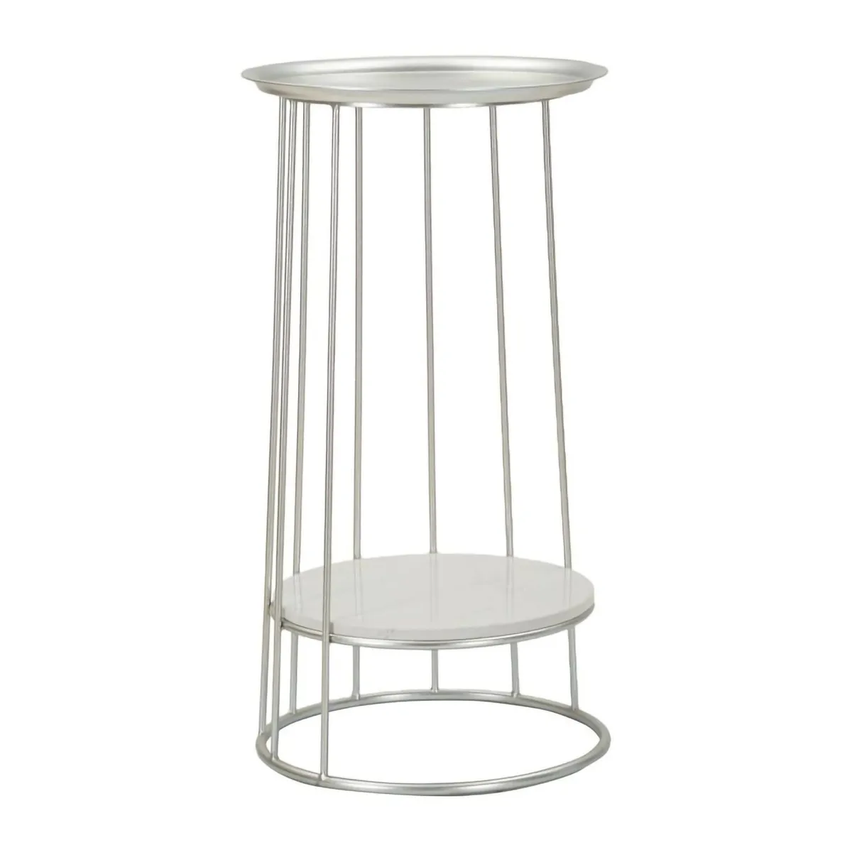 Tavolini Da Salotto > Dmora Tavolino salotto circolare 40x40x76h cm - Biferno Argento