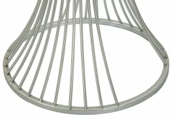 Tavolino salotto circolare argento 40x40x79h cm base intrecciata - Merli