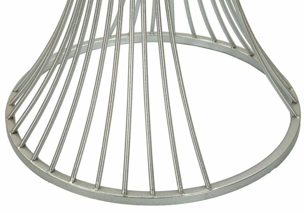 Tavolino salotto circolare argento 40x40x79h cm base intrecciata - Merli