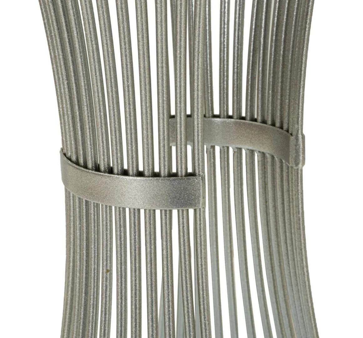 Tavolino salotto circolare argento 40x40x79h cm base intrecciata - Merli