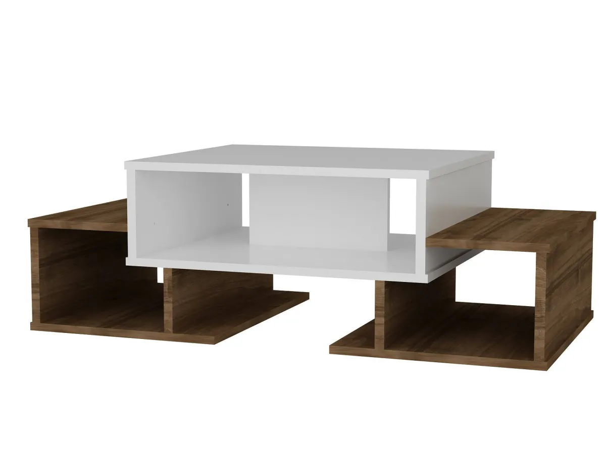 Tavolini Da Salotto > Dmora Tavolino salotto complesso bianco e noce 103x60x39h cm - Montella Marrone, Bianco Noce
