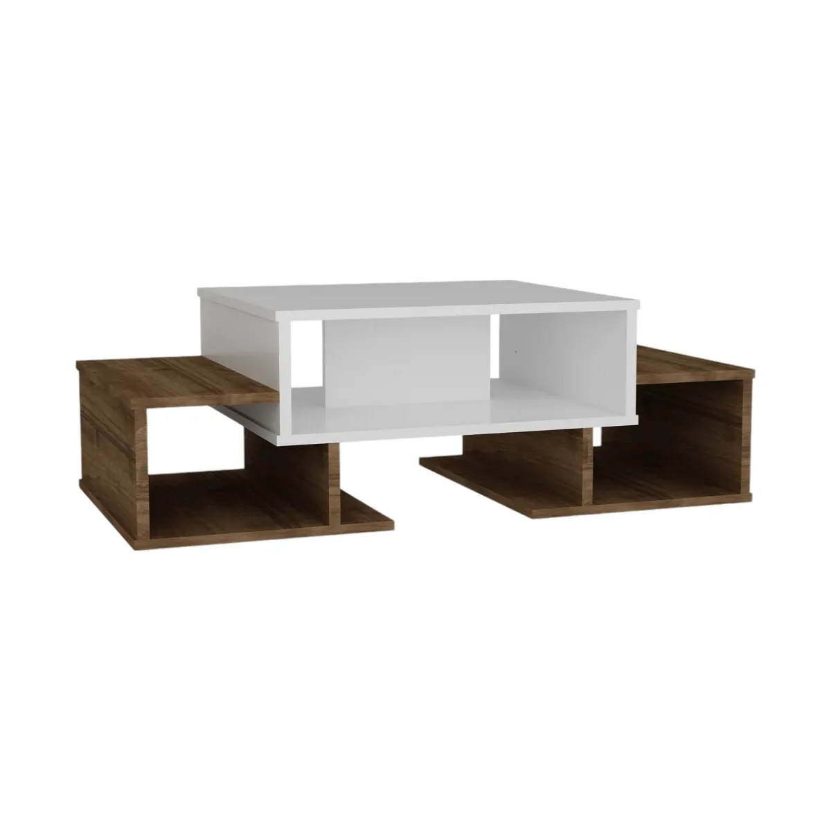 Tavolini Da Salotto > Dmora Tavolino salotto complesso bianco e noce 103x60x39h cm - Montella Marrone, Bianco Noce