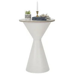Tavolino salotto conico bianco 44x44x63h cm - Daunia
