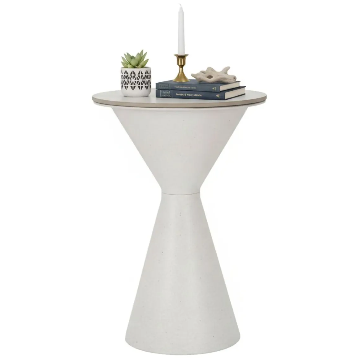 Tavolino salotto conico bianco 44x44x63h cm - Daunia
