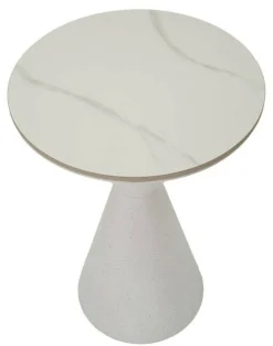 Tavolino salotto conico bianco 44x44x63h cm - Daunia