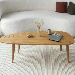 Tavolini Da Salotto|Salotto > Dmora Tavolino salotto ovale rovere 115x50x38h cm - Eugenia Marrone Rovere