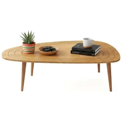 Tavolini Da Salotto|Salotto > Dmora Tavolino salotto ovale rovere 115x50x38h cm - Eugenia Marrone Rovere