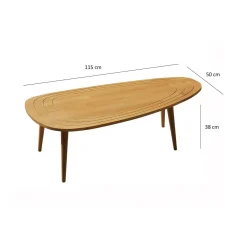 Tavolini Da Salotto|Salotto > Dmora Tavolino salotto ovale rovere 115x50x38h cm - Eugenia Marrone Rovere