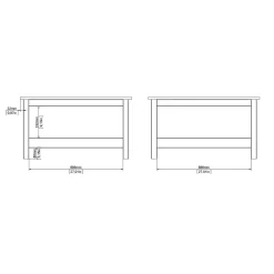 Tavolini Da Salotto > Dmora Tavolino salotto quadrato 81x81x45h cm - Casato Bianco