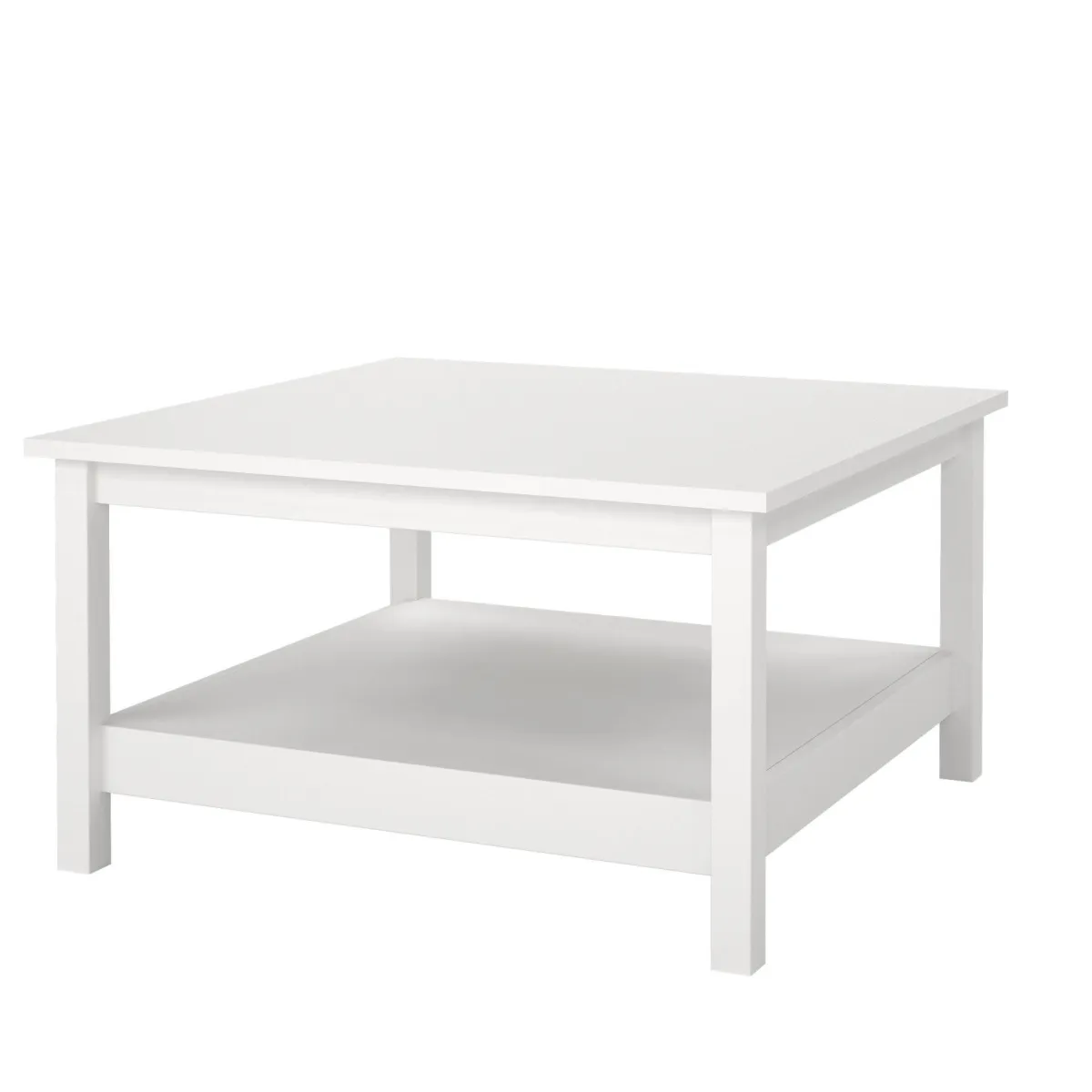 Tavolini Da Salotto > Dmora Tavolino salotto quadrato 81x81x45h cm - Casato Bianco
