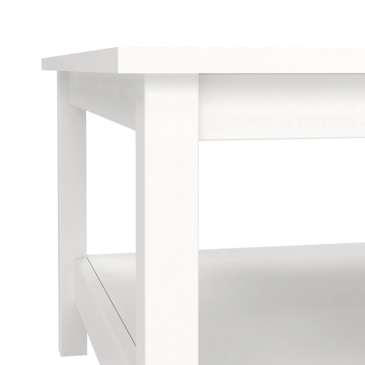 Tavolini Da Salotto > Dmora Tavolino salotto quadrato 81x81x45h cm - Casato Bianco