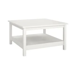 Tavolini Da Salotto > Dmora Tavolino salotto quadrato 81x81x45h cm - Casato Bianco